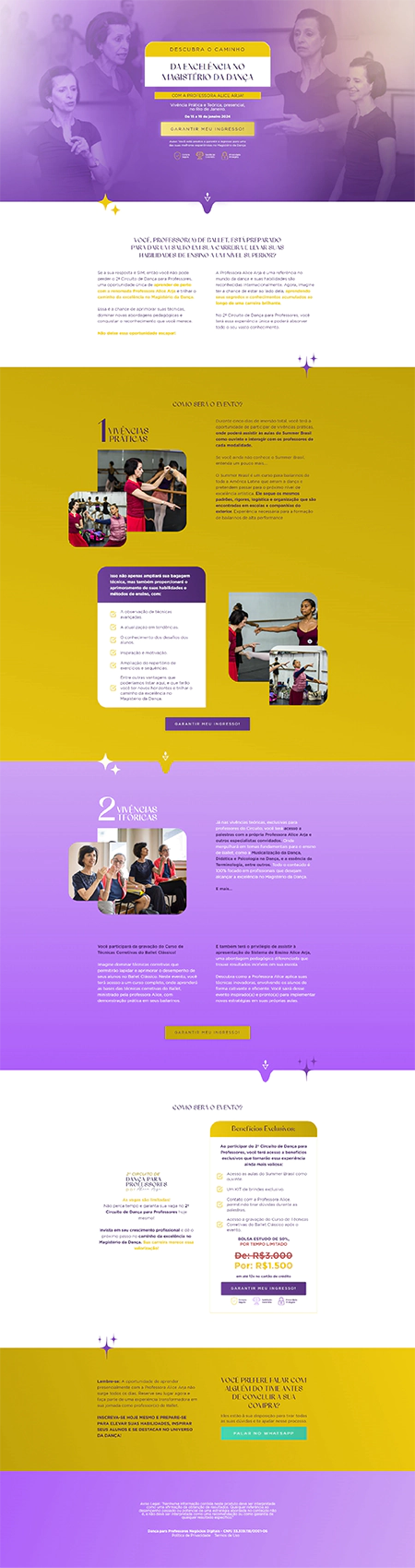 Landing Page Circuito de Danca Alice Arja